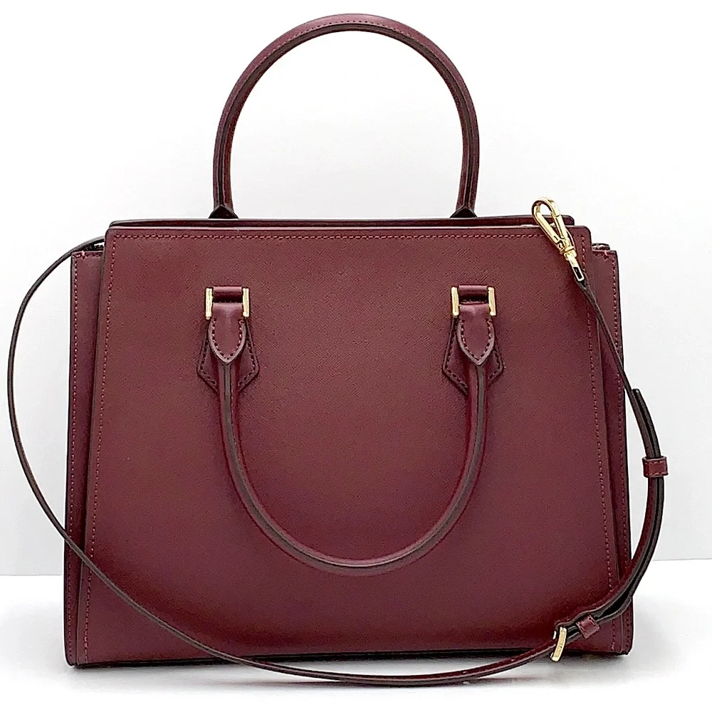 MICHAEL KORS HOPE LARGE SATCHEL MERLOT - Picture 3 of 16